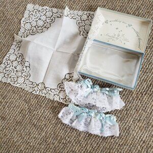 Vintage Ann Seton "Something Blue" Bridal Garter Set